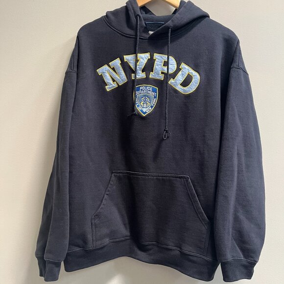 NYPD New York Police Dept Officially Licensed Hoodie Patch Navy Sweatshirt 3XL - Picture 1 of 4